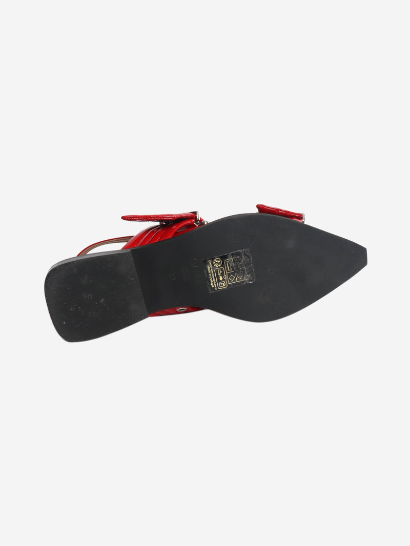Red buckle ballerinas - size EU 37 (UK 4) Flat Shoes Ganni 