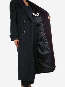 Eytys Black double-breasted two-tone wool coat - size XS