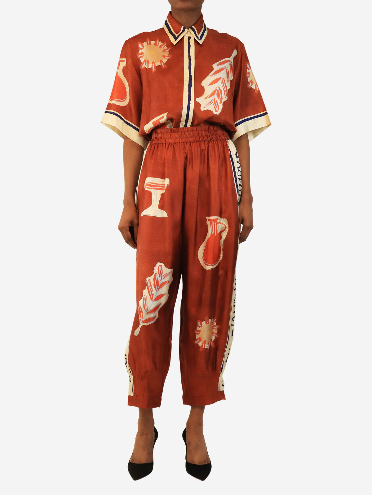 Soleil d’armour printed blouse and trouser set - size UK 6 Sets Alemais x Lrnce 