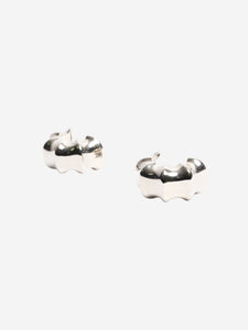 Khaite Silver chunky metal hoop earrings