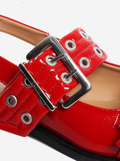 Red buckle ballerinas - size EU 37 (UK 4) Flat Shoes Ganni 
