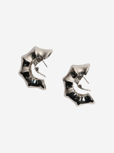 Khaite Silver chunky metal hoop earrings