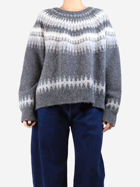 Dark grey fairisle jumper - size L product image