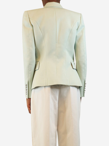 Mint green double-breasted blazer - size UK 8 alternate image