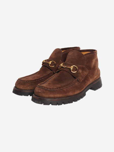 Brown Horsebit suede ankle boots - size EU 40 (UK 7) alternate image