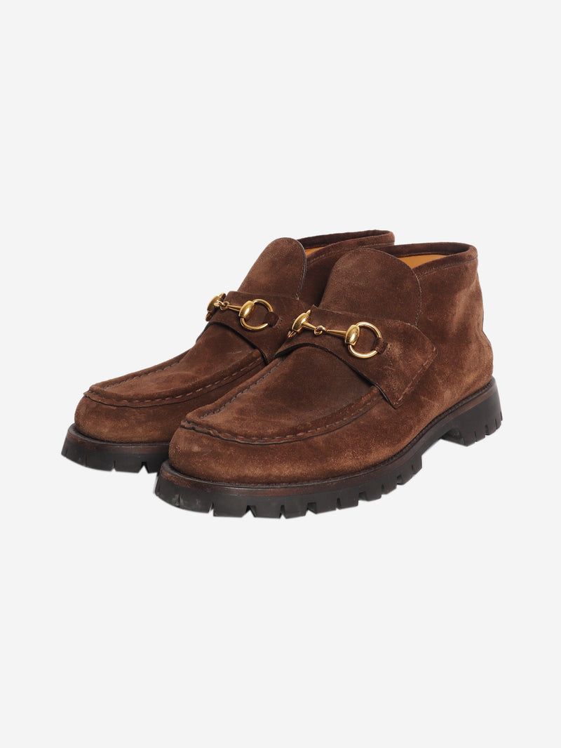 Brown Horsebit suede ankle boots - size EU 40 (UK 7) Boots Gucci 