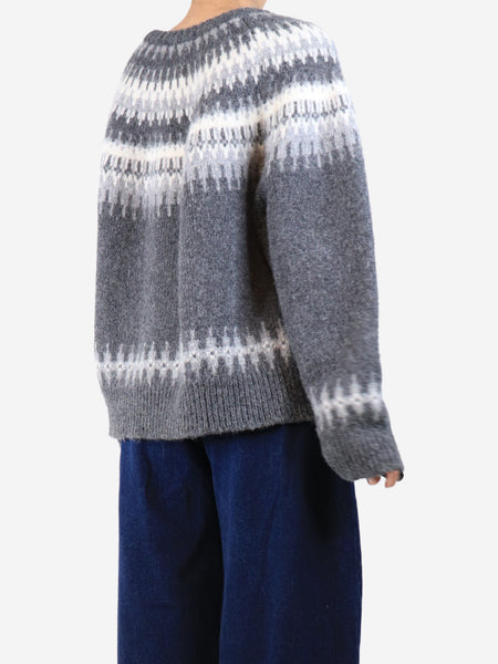 Dark grey fairisle jumper - size L alternate image