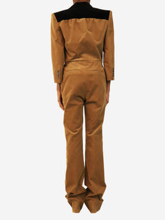 Tan blazer style cord jumpsuit - size UK 10 Jumpsuits Saint Laurent 