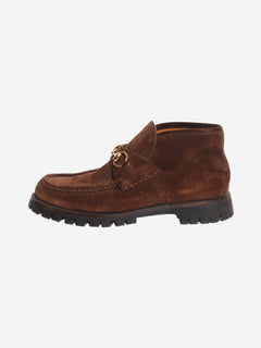 Brown Horsebit suede ankle boots - size EU 40 (UK 7) Boots Gucci 