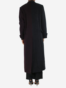 Eytys Black double-breasted two-tone wool coat - size XS