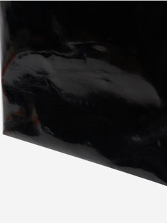 Black faux leather tote bag