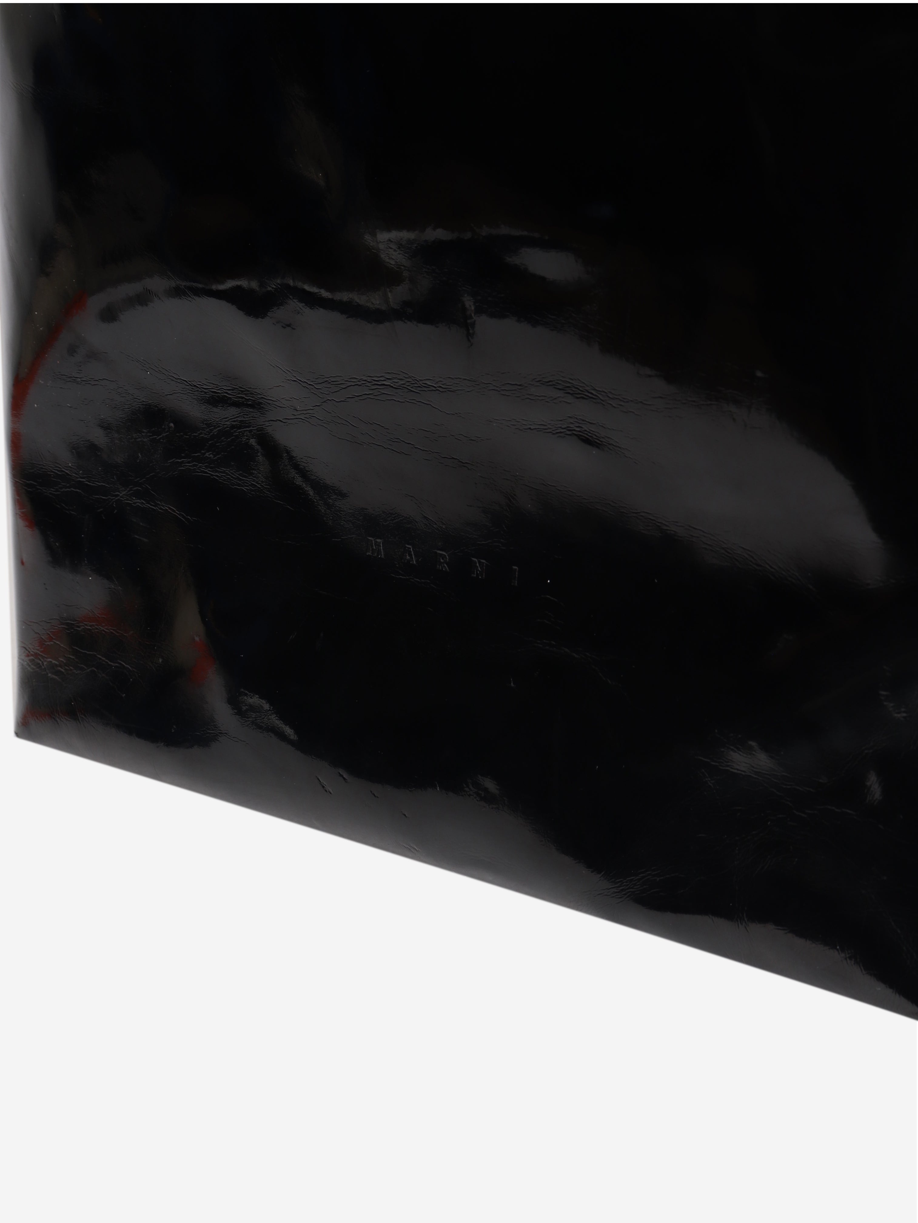 Black faux leather tote bag