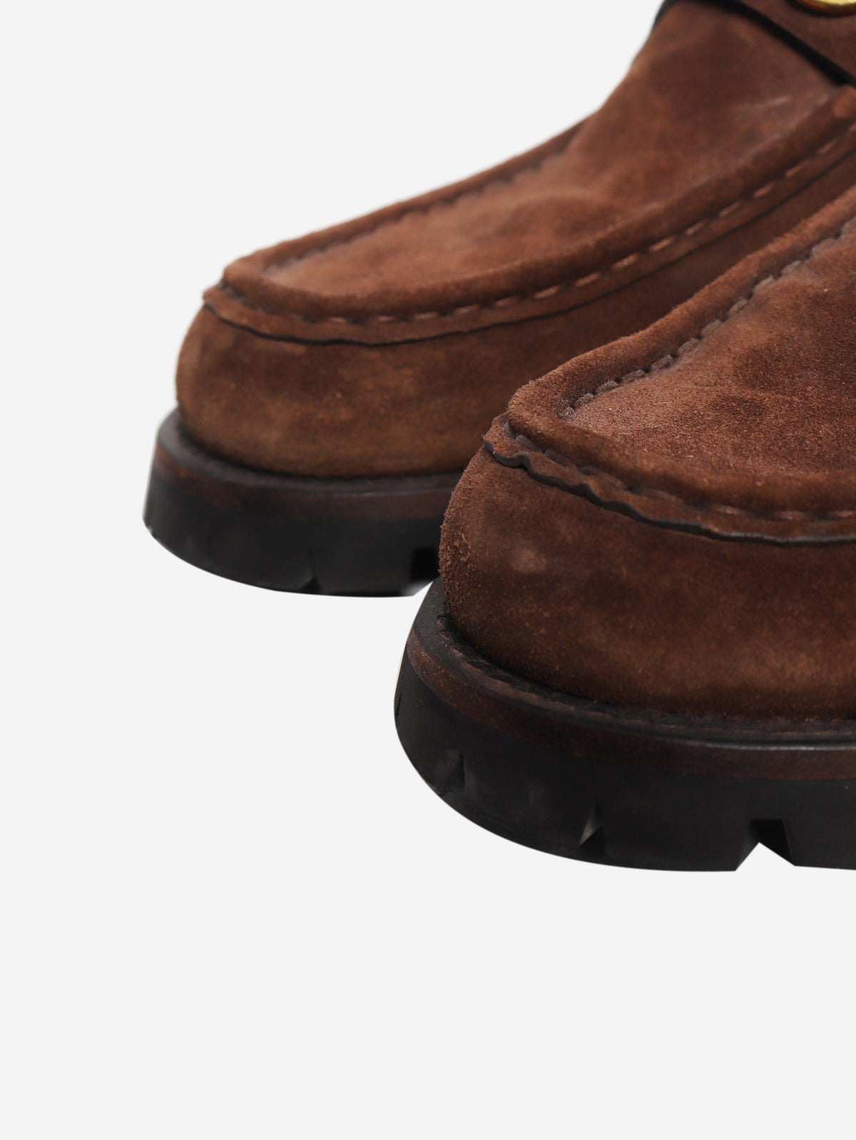 Brown Horsebit suede ankle boots - size EU 40 (UK 7) Boots Gucci 