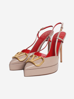 Neutral Vlogo slingback platform pumps - size EU 38.5 Heels Valentino 