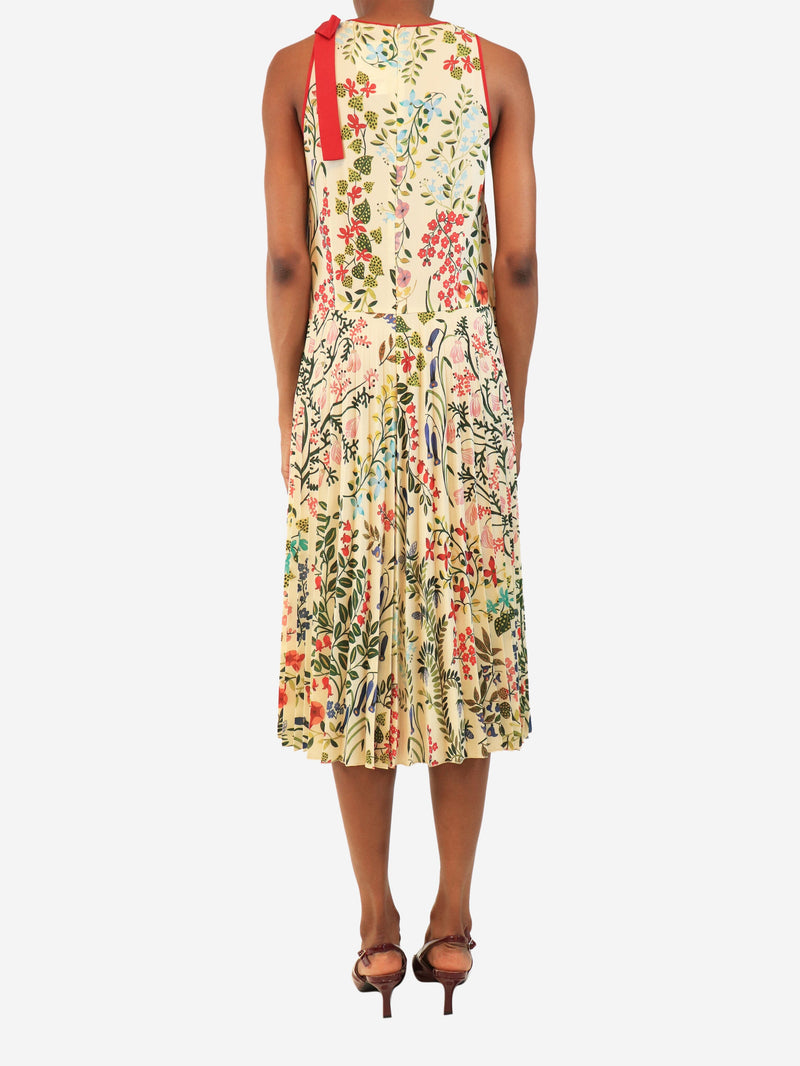 Cream sleeveless floral printed midi dress - size UK 6 Dresses Red Valentino 