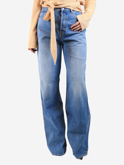 Blue wide-leg jeans - size UK 10