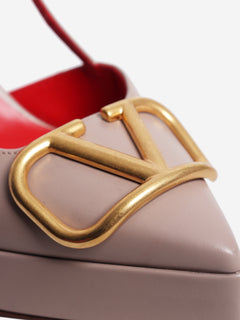 Neutral Vlogo slingback platform pumps - size EU 38.5 Heels Valentino 