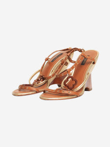 Louis Vuitton Gold wedge sandal heels - size EU 39.5