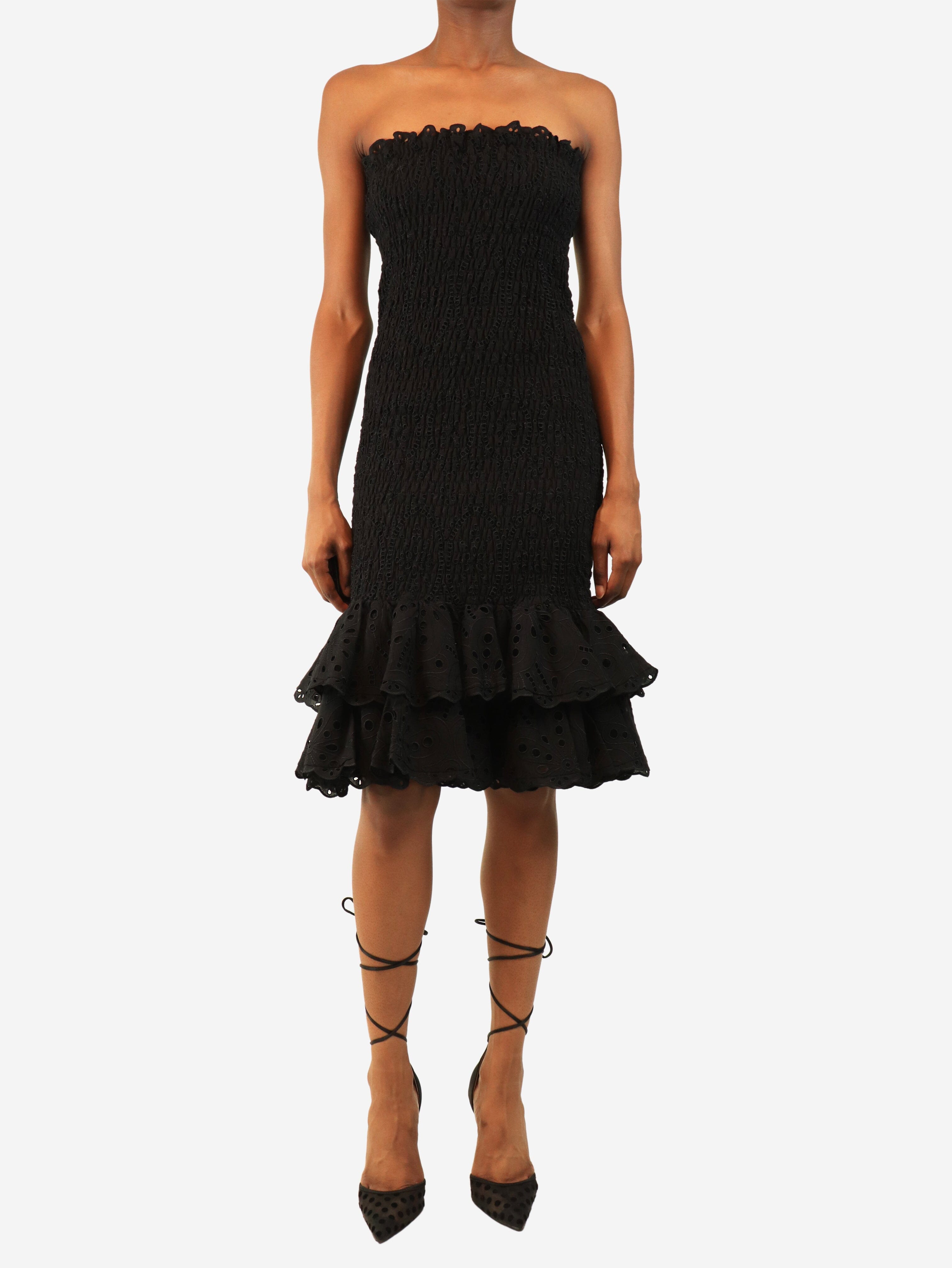 Black Liliana strapless shirred long dress - size XS Dresses Charo Ruiz 