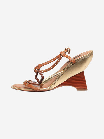 Gold wedge sandal heels - size EU 39.5 Heels Louis Vuitton 