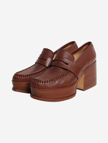 Brown chunky leather loafers - size EU 41 (UK 8) Heels Gabriela Hearst 