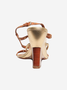 Louis Vuitton Gold wedge sandal heels - size EU 39.5