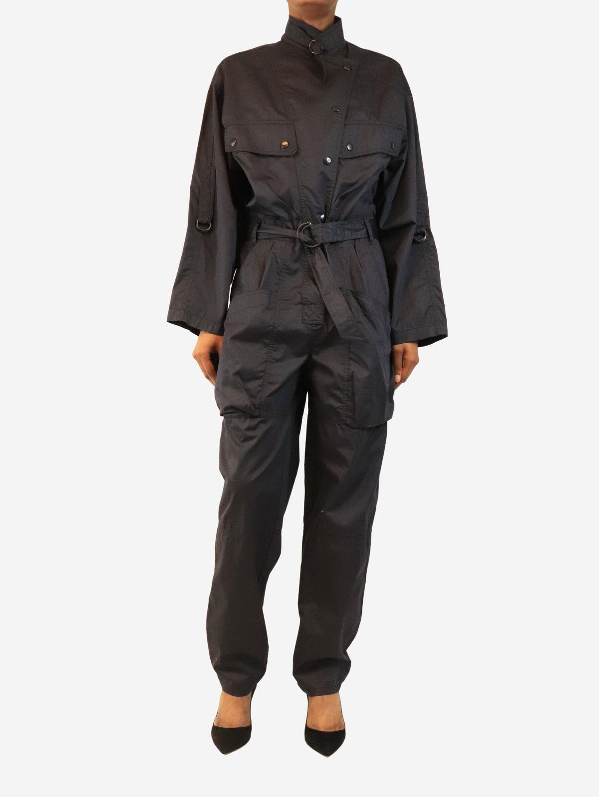 Navy Florine belted jumpsuit - size UK 8 Jumpsuits Isabel Marant 