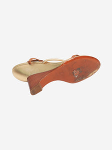 Louis Vuitton Gold wedge sandal heels - size EU 39.5
