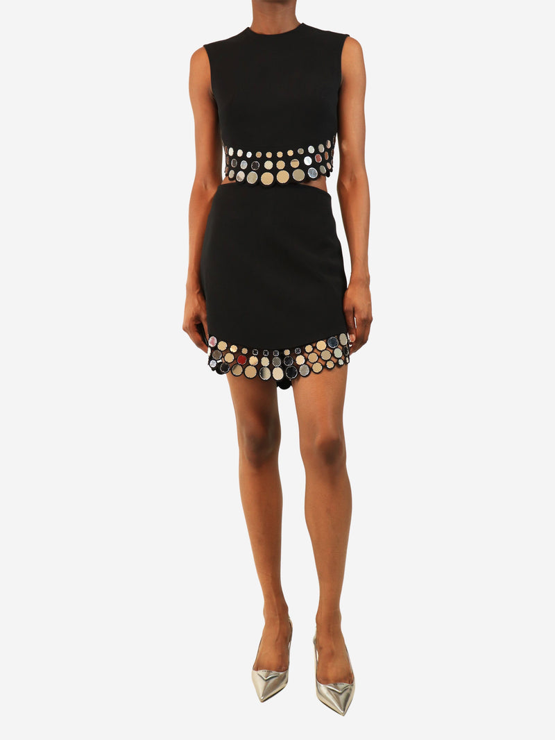 Black mirror top and skirt set - size UK 8 Sets David Koma 