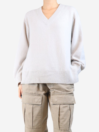 Neutral cashmere v-neck jumper - size M Knitwear Vince 