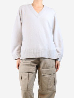 Neutral cashmere v-neck jumper - size M Knitwear Vince 