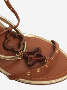 Louis Vuitton Gold wedge sandal heels - size EU 39.5