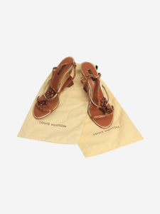 Louis Vuitton Gold wedge sandal heels - size EU 39.5