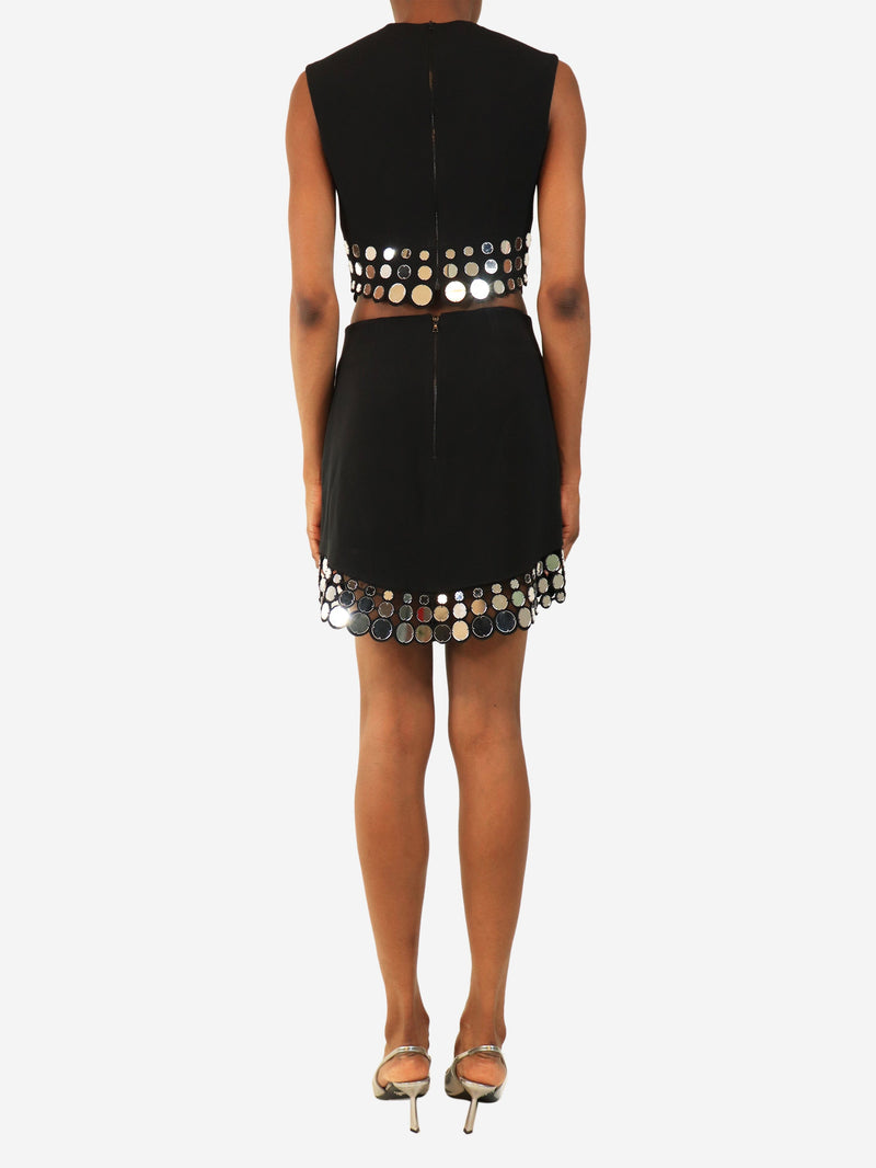 Black mirror top and skirt set - size UK 8 Sets David Koma 