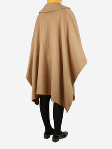 Max Mara Camel double-breasted shawl-style coat - size S