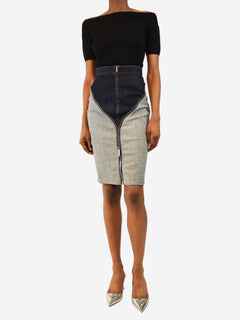 Blue denim pencil skirt - size UK 6