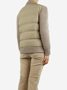 James Perse Beige contrasting padded jacket - size UK 4