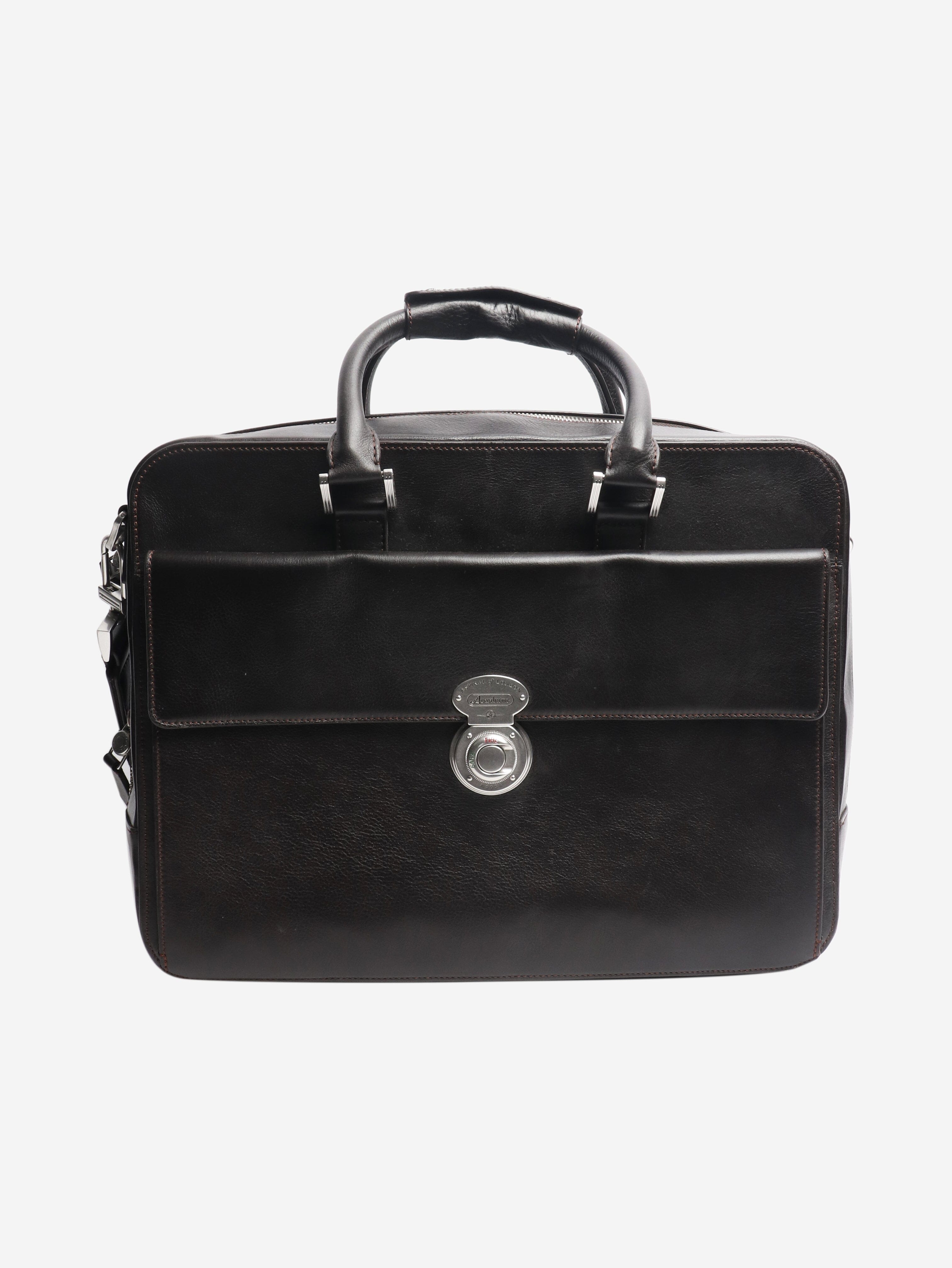 Dark brown leather briefcase Luggage & Travel Bags Aspinal of London 