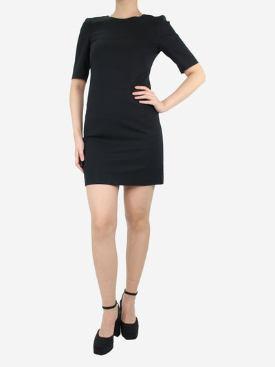 Black wool-blend round neck dress - size UK 8 Dresses Theory 