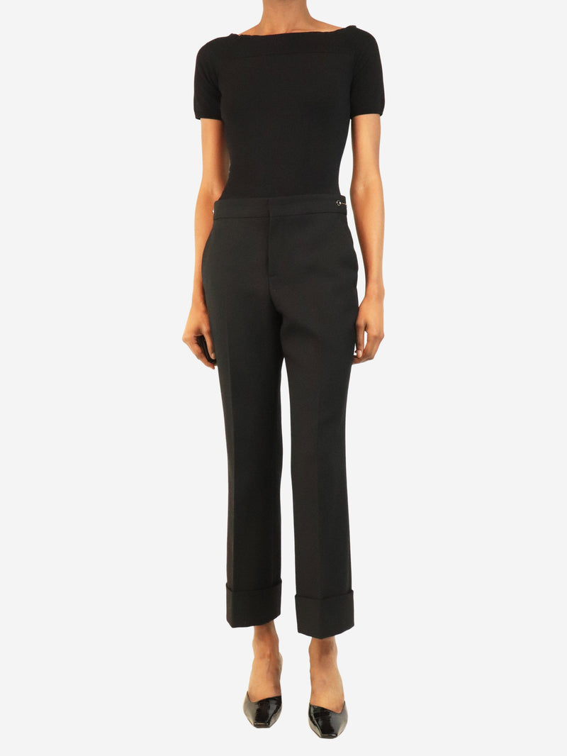 Black Horsebit tailored trousers - size UK 6 Trousers Gucci 