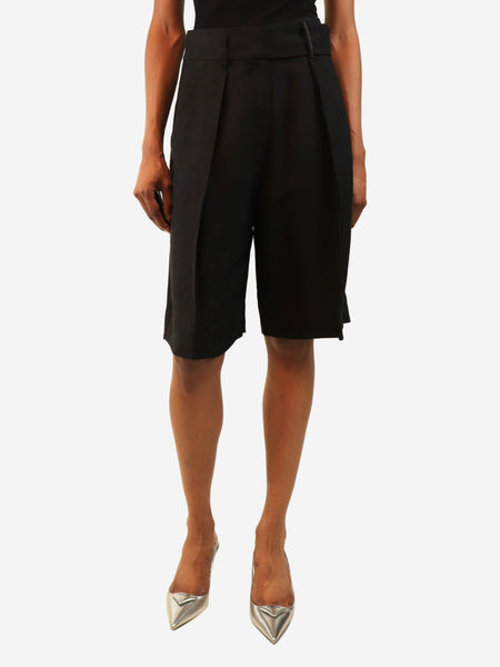 Black pleated shorts - size UK 6 product image