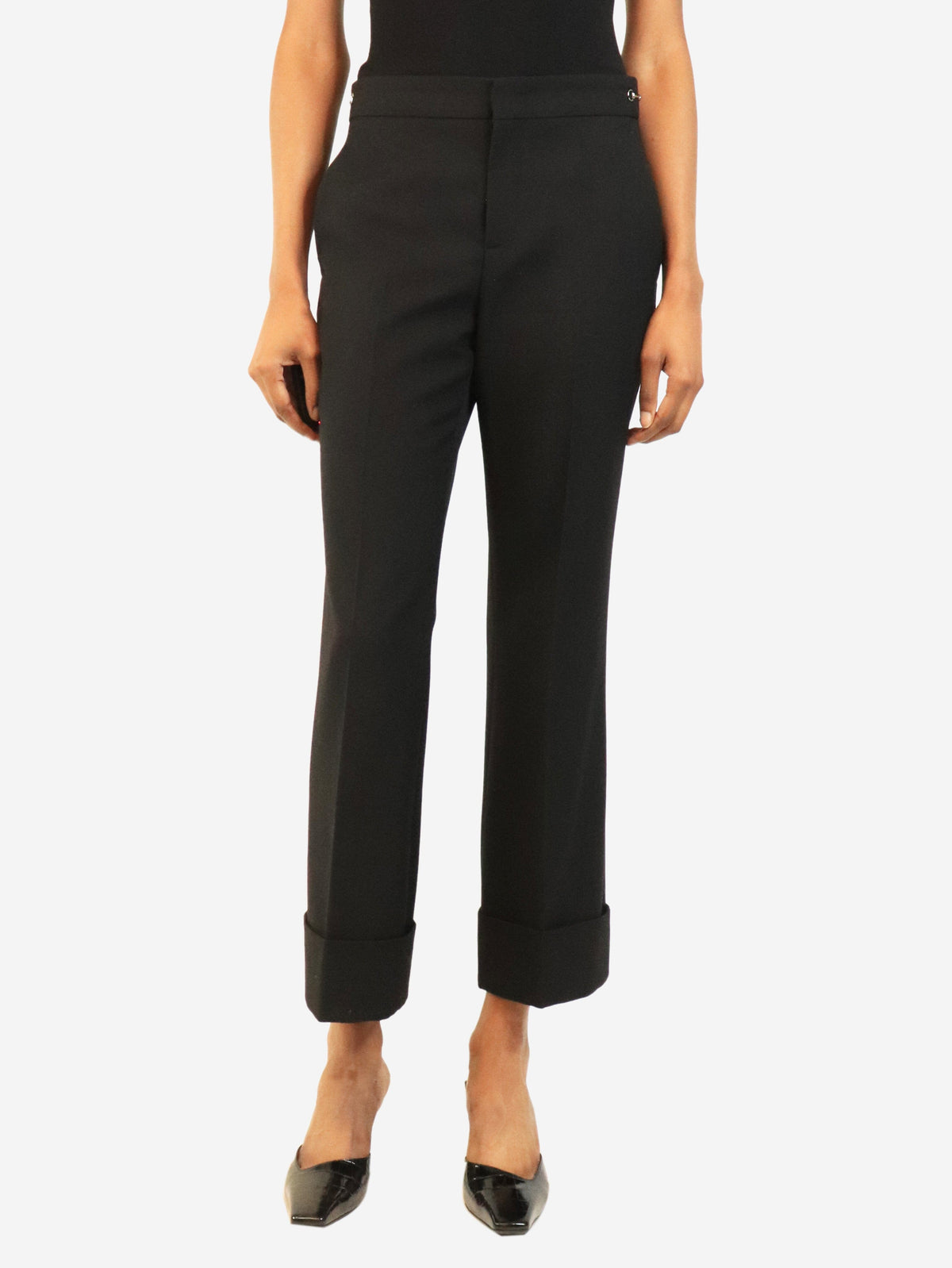 Black Horsebit tailored trousers - size UK 6 Trousers Gucci 