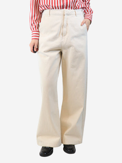 Cream wide-leg jeans - size UK 14 Trousers Adidas Originals x KSENIASCHNAIDER 
