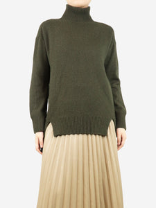 Vince Olive green high-neck cashmere jumper - size S