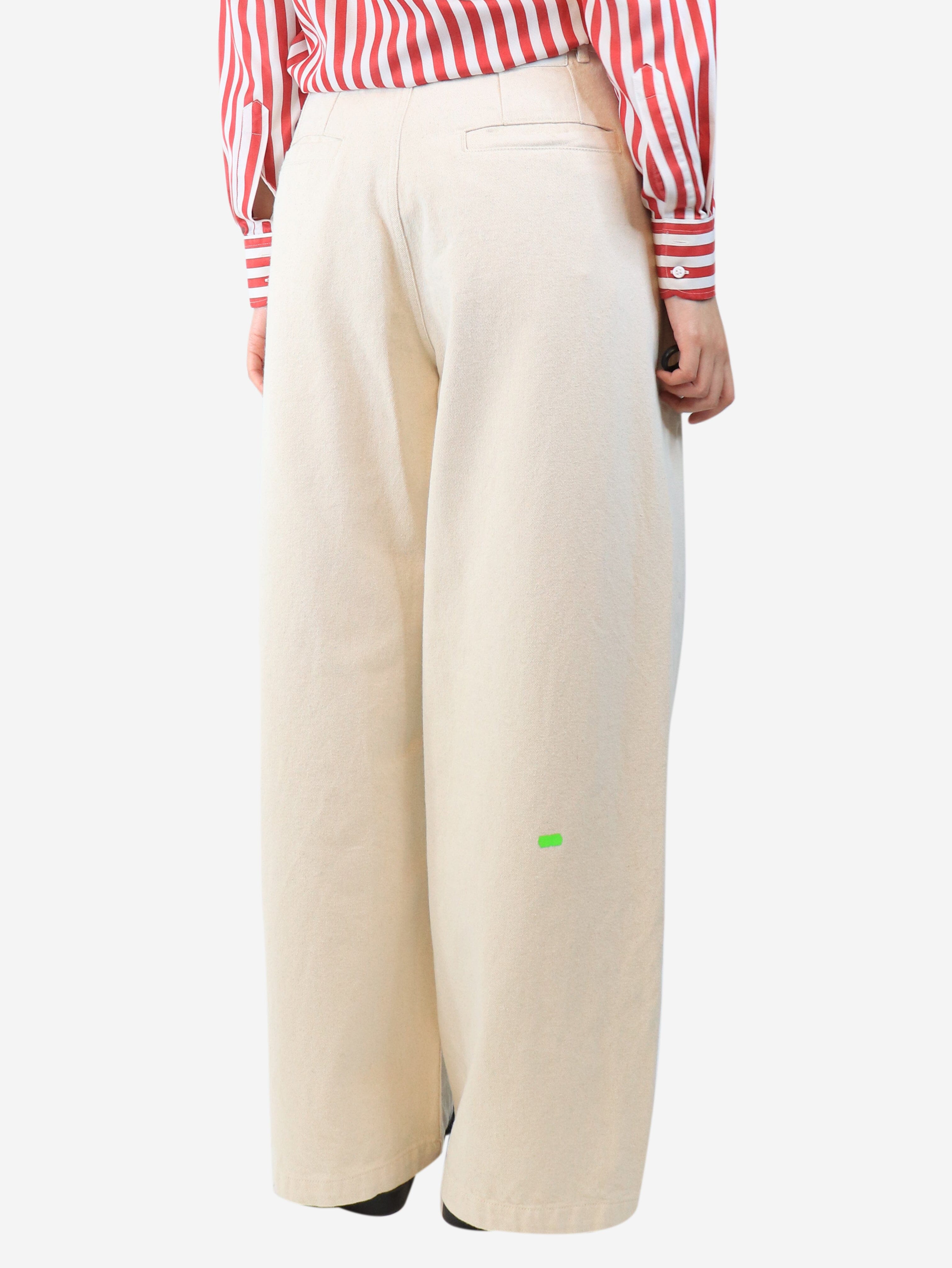 Cream wide-leg jeans - size UK 14 Trousers Adidas Originals x KSENIASCHNAIDER 
