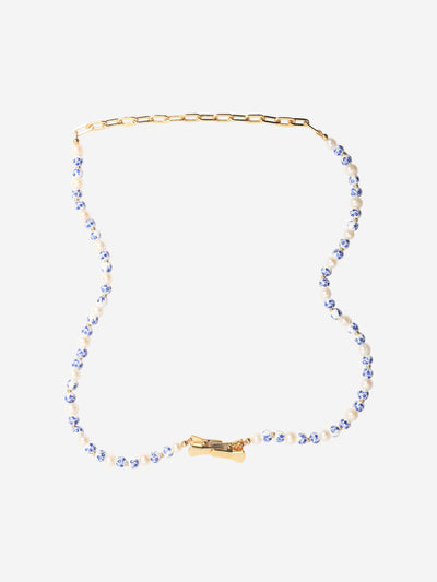 Gold faux pearl and chain-link necklace Necklaces éliou 