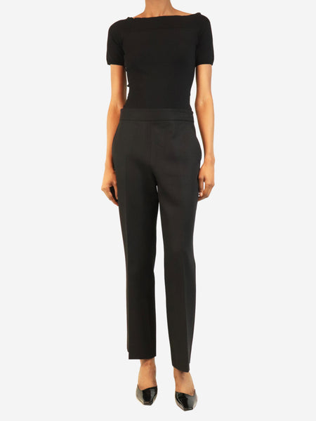 Black straight-leg trousers - size UK 8 alternate image