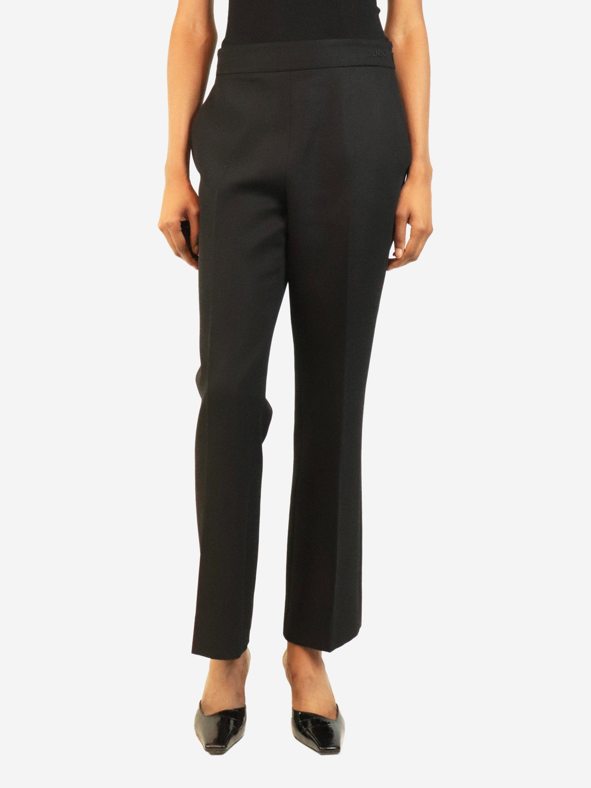 Black straight-leg trousers - size UK 8 Trousers Gucci 
