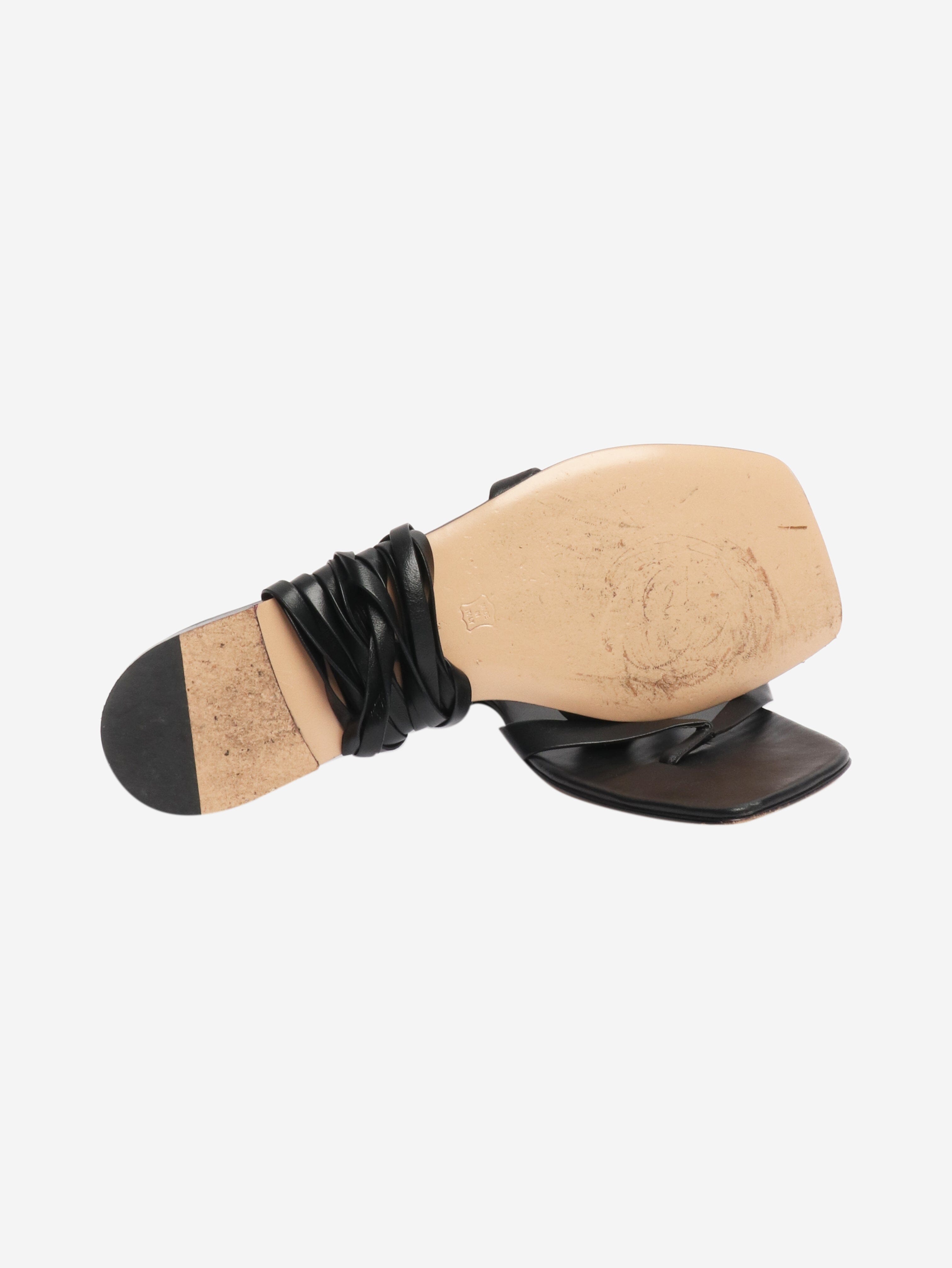 Black wrap sandals - size EU 39.5 (UK 6.5) Flat Sandals Gianvito Rossi 