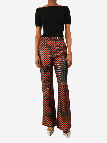Black and red gemetric print trousers - size UK 8 alternate image